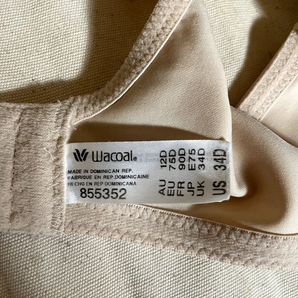 Wacoal Beige High Standards Seamless Underwire Bra with Hidden Sling Size 34D - Picture 4 of 6